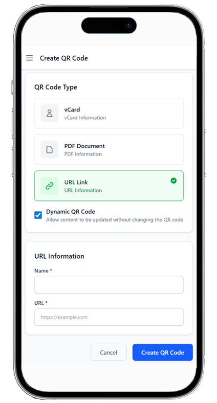 Dynamic QR preview
